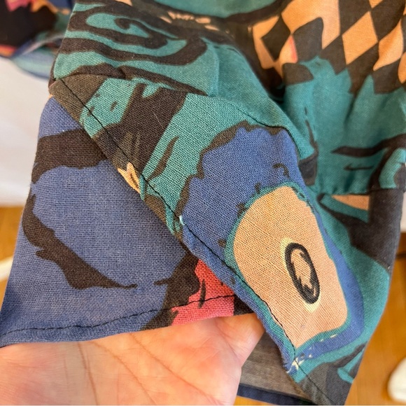 Abstract Pants Womens Plus Size 4XL Bright Colorful Lightweight Pockets Elastic - Picture 2 of 4